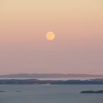 Moon rising over Isle au Haut, from Mount Battie