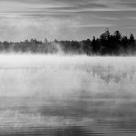 fog rising from Kidney Pond at Baxter State Park
