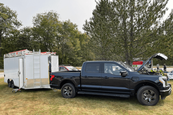 Ford Lightning EV with trailer
